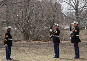 Marine rifle squad at the POW medal ceremonies.