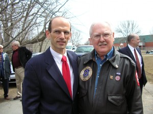 Governor Baldacci & Lee Humiston at the POW medal ceremony at the old little museum in the park.
