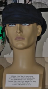 Chinese Mao hat worn by Cdr. Bob Flynn, USN when he was released by the Chinese Communist from China. He was one of only two POWs held in China during the Vietnam War. He was a POW from 8-21-67 to 3-15-73.