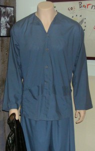 Viet Cong issue prison pajamas and plastic carrying sack for Lt. Col. Dan Maslowski, US Army. Dan was released in the south and had been held in Laos, Cambodia, and South Vietnam. POW from 5-2-70 to 2-12-73.