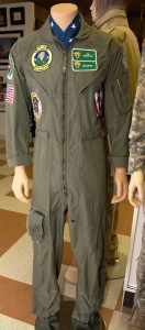Flight suit for Lee Humiston worn on his last flight with the 560th Flying Training Squadron in 2003.