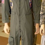 Flight suit for Lee Humiston worn on his last flight with the 560th Flying Training Squadron in 2003.