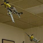 German ME-109 Messerschmidt taking out an American P-51. The pilot is bailing out...