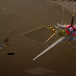 German ME-262 jet chasing an American P-47.