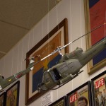 Two Huey gunships from different units in Vietnam.