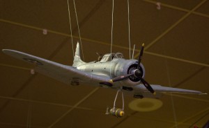 SBD-3 Dauntless in dive mode.