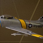 Col. John Mitchell's F-86 as Wing Commander of the 51st Fighter Interceptor Wing "Mitch's Squitch". He led the flight of P-38s in WW II that shot down Admiral Yamamoto.