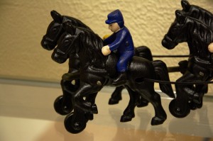 Detail of late 1870's to early 1880's child's cast iron toy.