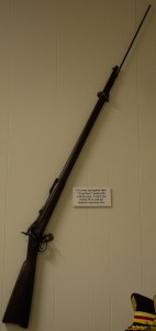 U.S. Army Springfield model 1884 "Trap Door" rifle complete with it's original combination bayonet and cleaning rod. They were used right up to and in the Spanish American War.