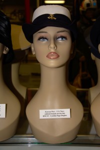 Korean War US Navy enlisted female service hat worn by HM 3/c Cynthia Page-Hughes.