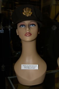 World War II US Army Nurse Corps female officer's service hat worn by 1st Lt. Mildred K. Butler.