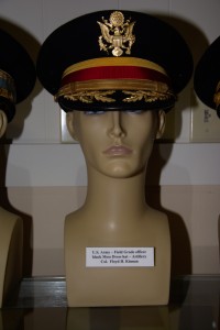US Army Field Grade Artillery officer black mess dress hat worn by Col. Floyd H. Kinnan.