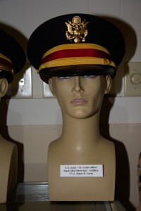 US Army Junior Grade Artillery officer black mess dress hat worn by 1st Lt. James E. Corey.