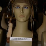 US Army Air Corps 1942 issue pilot's OD summer cloth flight helmet.