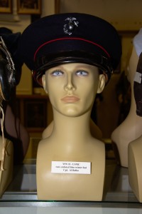 World War II US Marine Corps enlisted blue winter hat worn by Cpl. Al Balko.