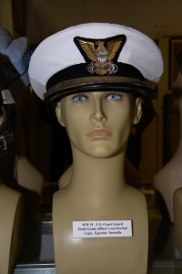 World War II US Coast Guard Field Grade officer's service hat worn by Capt. Egerton Sawtelle.