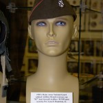 1950s Maine Army National Guard enlisted Artillery Branch overseas cap worn by Private Leon D. Humiston, Jr. of the 703rd Anti-Aircraft Artillery.