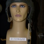 1950s US Air Force Strategic Air Command pilot's A-13 grey leather flight helmet.