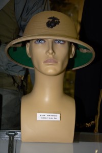 US Marine Corps pith helmet, summer issue, in tan.