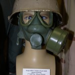 First Gulf War/Desert Storm Iraqi soldier's helmet and gas mask