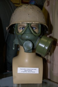 First Gulf War/Desert Storm Iraqi soldier's helmet and gas mask