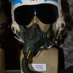 Vietnam War US Air Force pilot's fligh helmet worn by Lt. Col. James Fish.