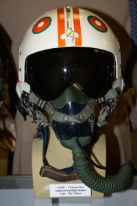 Vietnam War US Marine Corps combat worn flight helmet worn by Capt. ''Bo'' Baker.