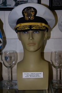 US Navy Admiral's service hat worn by Vice Admiral Joe Mobley, POW 06-24-1968 to 03-14-1973.