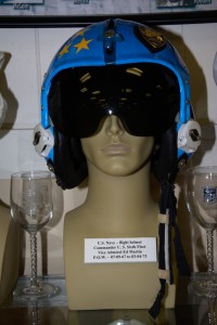 US Navy flight helmet worn by Vice Admiral Ed Martin, POW 07-09-1967 to 03-04-1973.