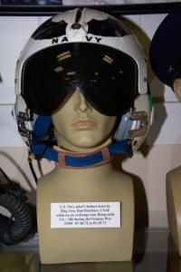 US Navy pilot's helmet worn by Major General Bud Breckner, POW 07-30-1972 to 03-29-1973.