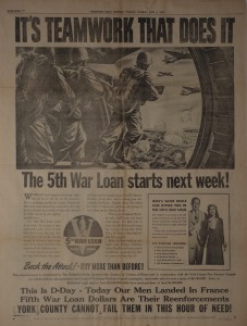 Using the Allied Invasion at Normandy to sell war bonds.