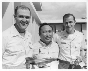 A.J. Meyer (left), Bob Peel (right) with Bito at Clark AFB 2-1973