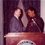 Chaichan "Chip" Harnawee accepting American decorations after homecoming - Retired as a full Col Thailand Army