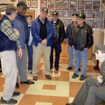 Members of Post 148 with Tour Guide Tom Billen (USAF retired). From L-R, Tom, Post members: Willi Goodman, Bob Miele, Horne, Jerry Black, Bob Beane, and Chuck Whynot. Photo by Rod Vosine, Vietnam 50th Anniversary Committee chairman.