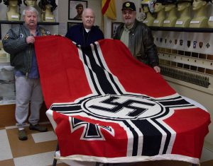 Cdr Dave Tanguay, USN with father's flag