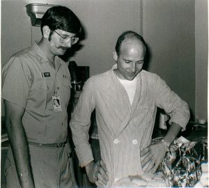 Lt Carroll Beeler, USN (right, image taken at Clark Airbase Hospital March 1973)