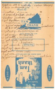 POW Spanish Lessons on Vietnamese cigarette wrapper