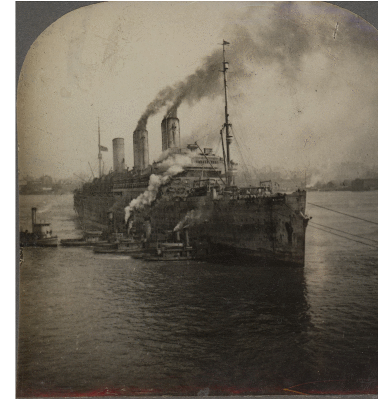 U.S. Transport Leviathan Largest Ship Afloat