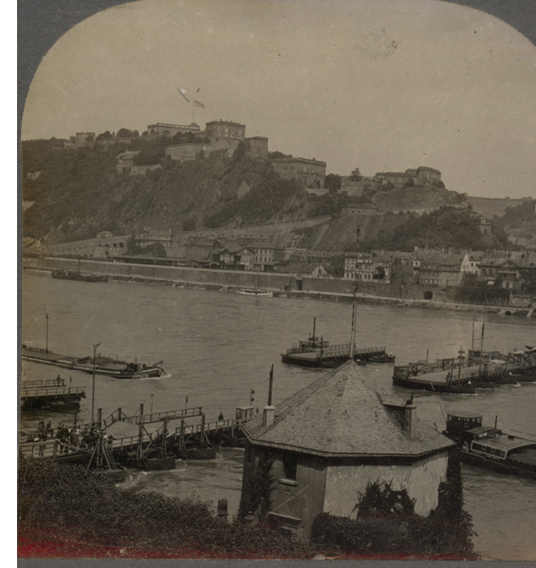 The Stars and Stripes Flying Over Ehrenbreitstein on the Rhine