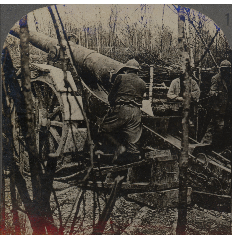 A French 155-MM. Gun Trained on the German Trenches