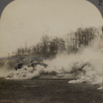 Huge Armored Tank Making Its Way Through a Smoke Screen