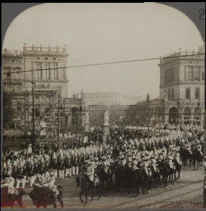 Guards marching to the Parade Ground, Berlin, Germany