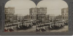 Guards marching to the Parade Ground, Berlin, Germany